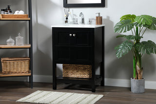 24 inch Single bathroom vanity in black