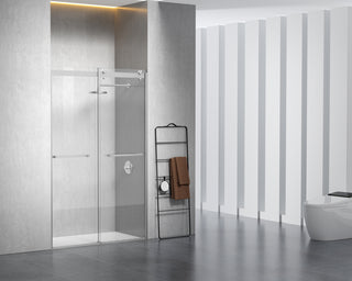 Semi-frameless shower door 48 x 76 Brushed Nickel