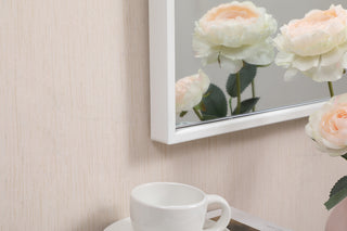 Metal frame rectangle mirror 14x28 inch in white