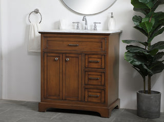 32 inch Single bathroom vanity in Teak