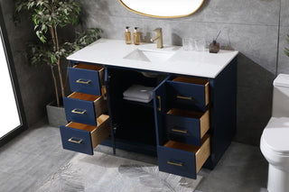 54 Inch SIngle Bathroom Vanity In Blue