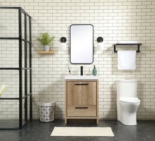 24 inch Single bathroom vanity in natural oak