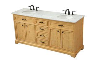 72 inch double bathroom vanity in natural wood