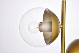 Eclipse 2 Lights Brass Table Lamp With Clear Glass