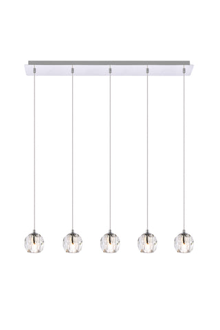 Eren 5 lights Chrome pendant