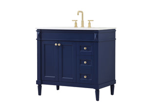 36 inch Single bathroom vanity in blue