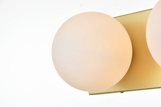 Jaylin 2 light Brass and frosted white Bath Sconce