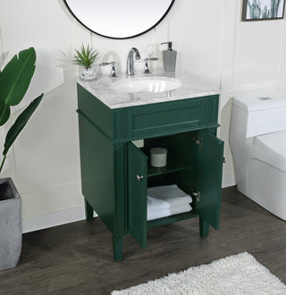 24 inch Single bathroom vanity in green