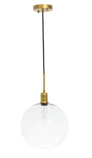 Emett 1 light Brass and Clear glass pendant