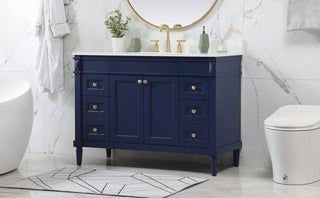 48 inch Single bathroom vanity in blue with backsplash