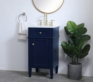 18 inch Single bathroom vanity in blue