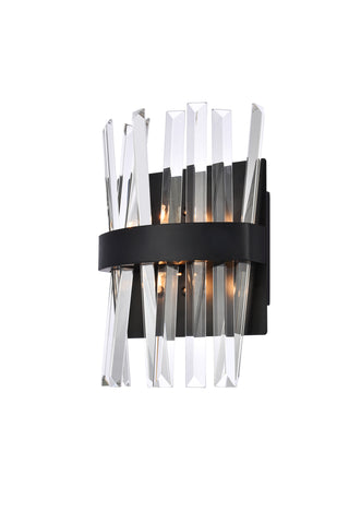 Serephina 8 inch crystal bath sconce in black