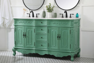 60 inch double bathroom vanity in vintage mint