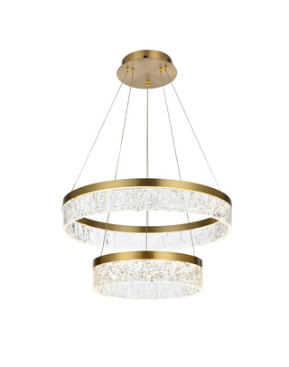 Linden 22 inch Adjustable LED chandelier in Satin Gold