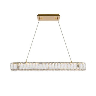 Monroe 31 inch LED linear pendant in gold