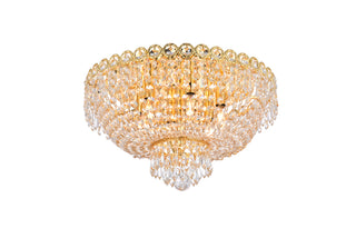 Century 6 light Gold Flush Mount Clear Royal Cut Crystal