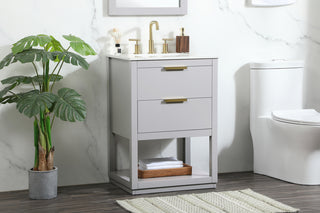 24 inch Single bathroom vanity in grey