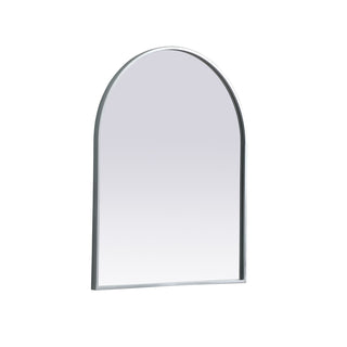 Metal Frame Arch Mirror 24x30 Inch in Silver