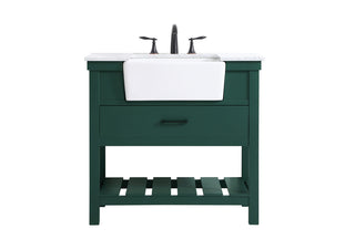 36 inch Single bathroom vanity in green