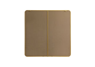 Soft corner metal square mirror 42x42 inch in Brass