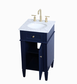 18 inch Single bathroom vanity in blue