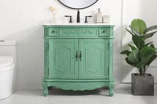 36 inch Single bathroom vanity in vintage mint