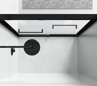 Semi-frameless shower door 48 x 76 Matte Black