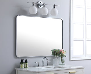 Soft corner metal rectangular mirror 28x42 inch in Silver