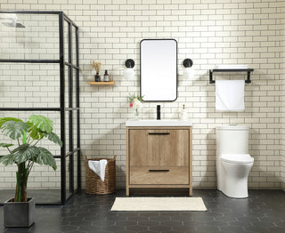 30 inch Single bathroom vanity in natural oak