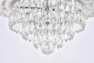 Century 9 light Chrome Flush Mount Clear Royal Cut Crystal