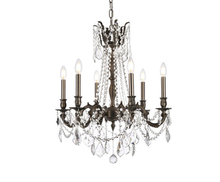 Rosalia 6 light Pewter Chandelier Clear Royal Cut Crystal