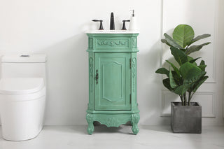 19 inch Single bathroom vanity in vintage mint