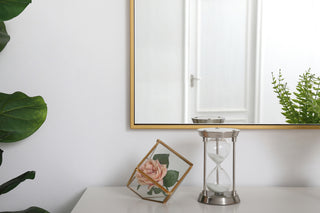 Metal frame rectangle mirror 27 inch in Brass