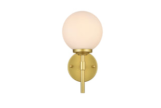 Ansley 1 light Brass and frosted white Bath Sconce