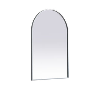 Metal Frame Arch Mirror 24x36 Inch in Silver