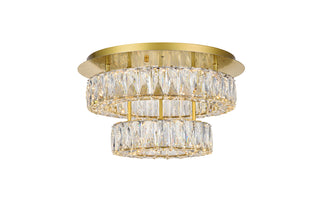 Monroe LED light gold Flush Mount Clear Royal Cut Crystal