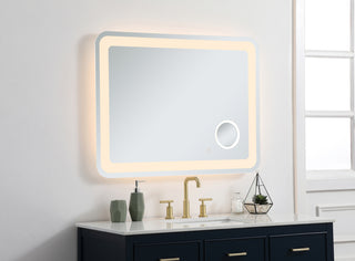 Lux 30in x 40in Hardwired LED mirror with magnifier and color changing temperature 3000K/4200K/6000K