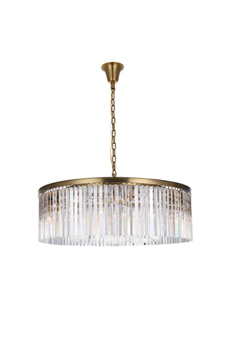 Sydney 43.5 inch round crystal chandelier in satin gold