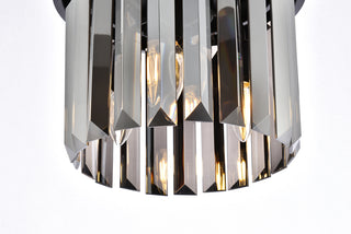 Sydney 3 light Matte Black Flush Mount Silver Shade (Grey) Royal Cut Crystal