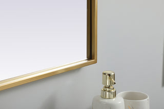 Metal Frame Arch Mirror 33x24 Inch in Brass