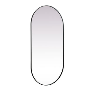 Metal Frame Oval Mirror 36x72 Inch in Black