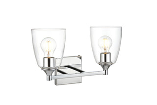 Gianni 2 light Chrome and Clear Bath Sconce