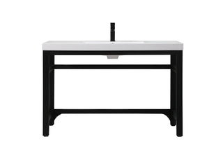 48 inch ADA compliant Single bathroom metal vanity in black