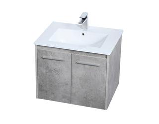 24 inch  Single Bathroom Floating Vanity in Concrete Grey