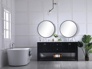 72 in. double sink bathroom vanity set in Black