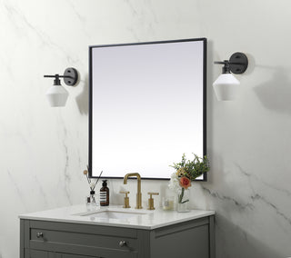 Metal Frame Square Mirror 30 inch in Black