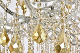 Maria Theresa 84 light Chrome Chandelier Golden Teak (Smoky) Royal Cut Crystal