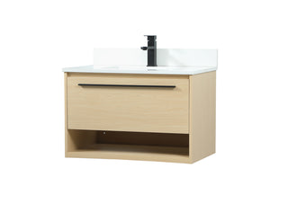 30 inch Single bathroom vanity in maple with backsplash