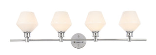 Gene 4 light Chrome and Frosted white glass Wall sconce