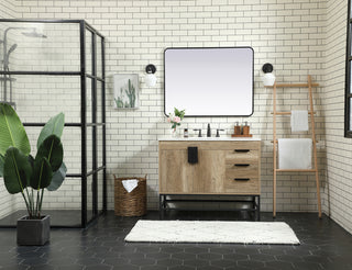 42 inch Single bathroom vanity in natural oak